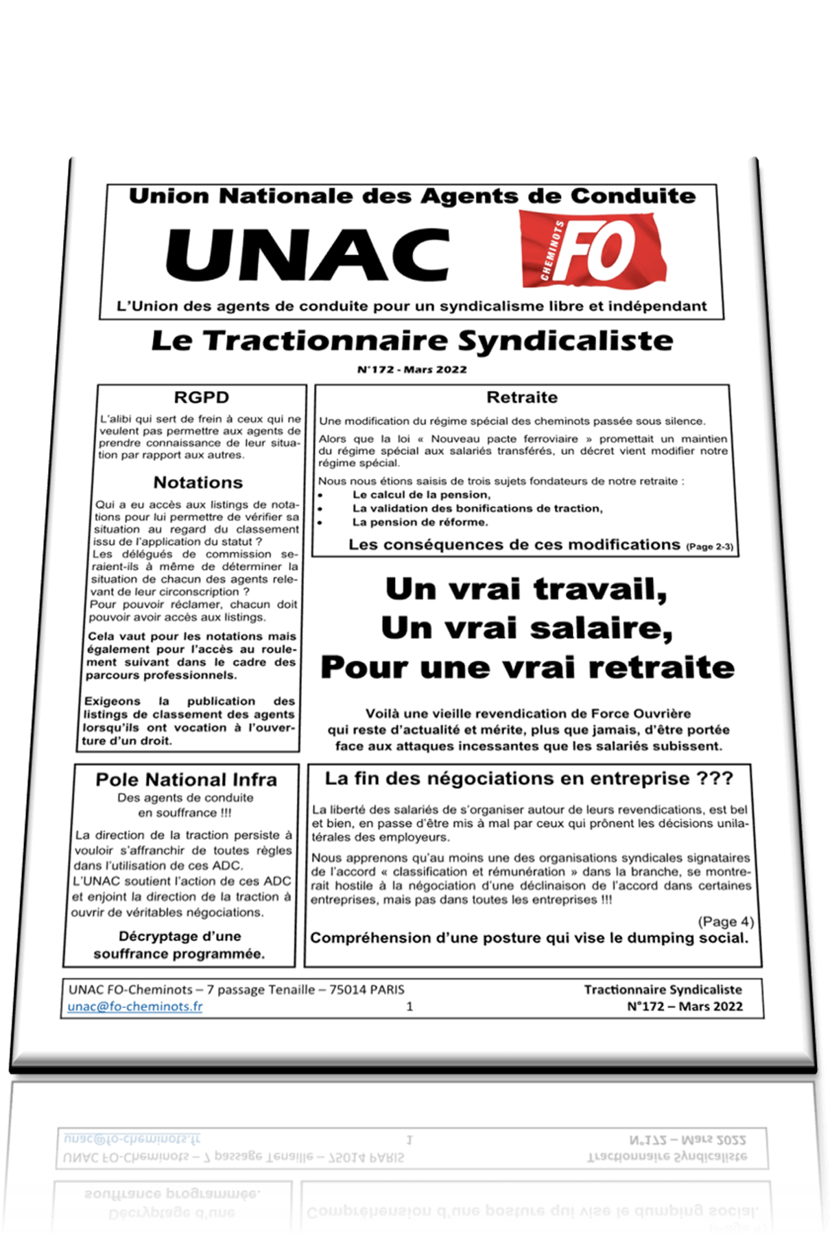 Le Tractionnaire Syndicaliste n°172 – Avril 2022