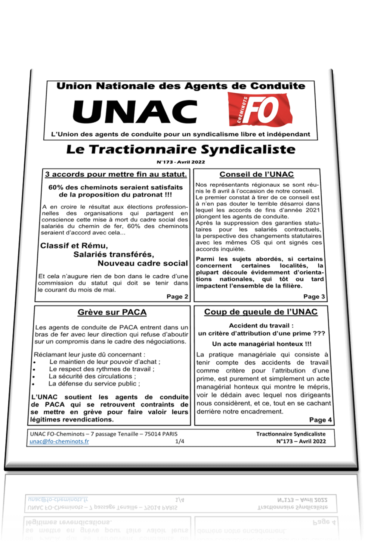 Le tractionnaire syndicaliste n°174 – Avril 2022